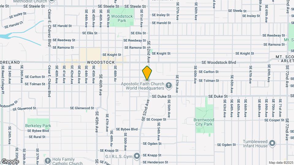 5139 SE Tolman St Map and Location Details