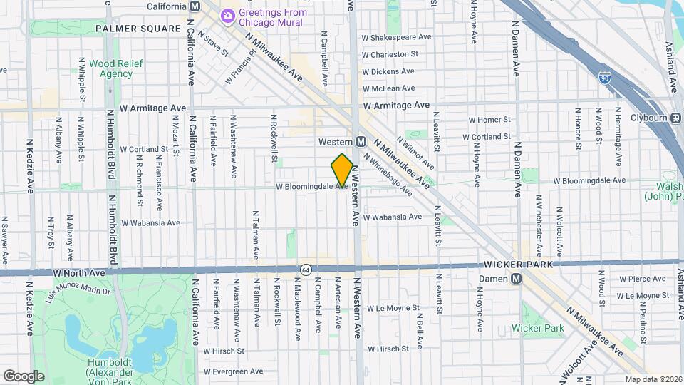 1755 N Artesian Ave Map and Location Details