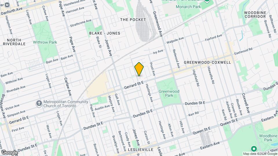 389 R Leslie St, Unit South Unit Map and Location Details