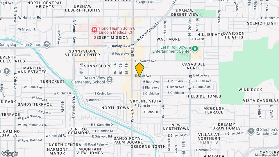 8638 North 8th St Map and Location Details