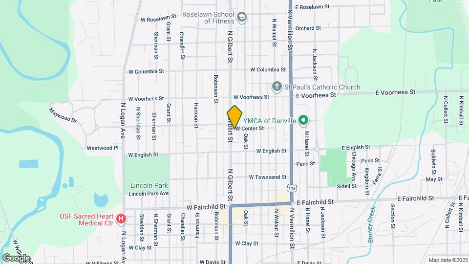 1117 N Gilbert St Map and Location Details