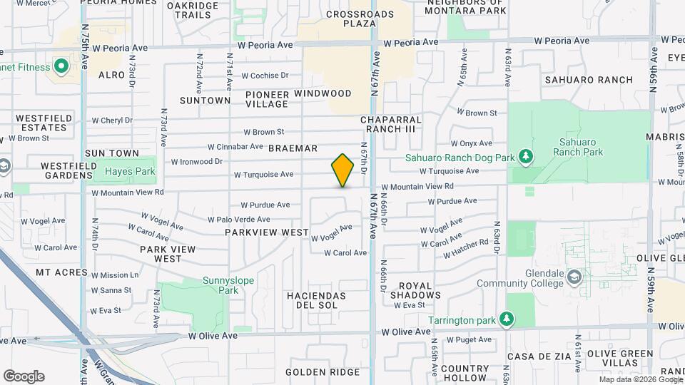 6758 W Ocotilla Ln Map and Location Details