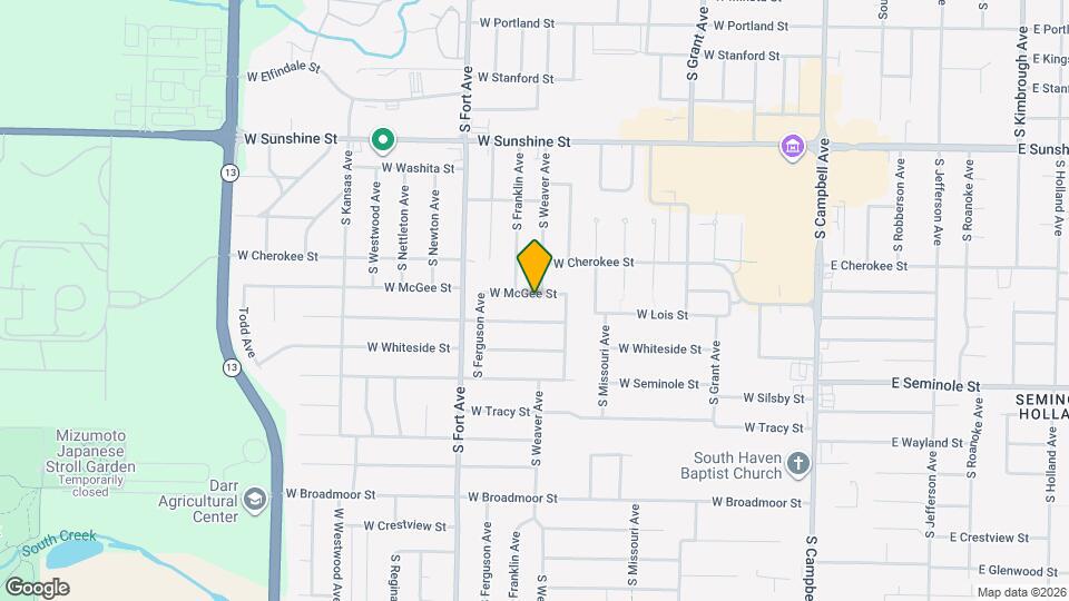 1106 W McGee St Map and Location Details