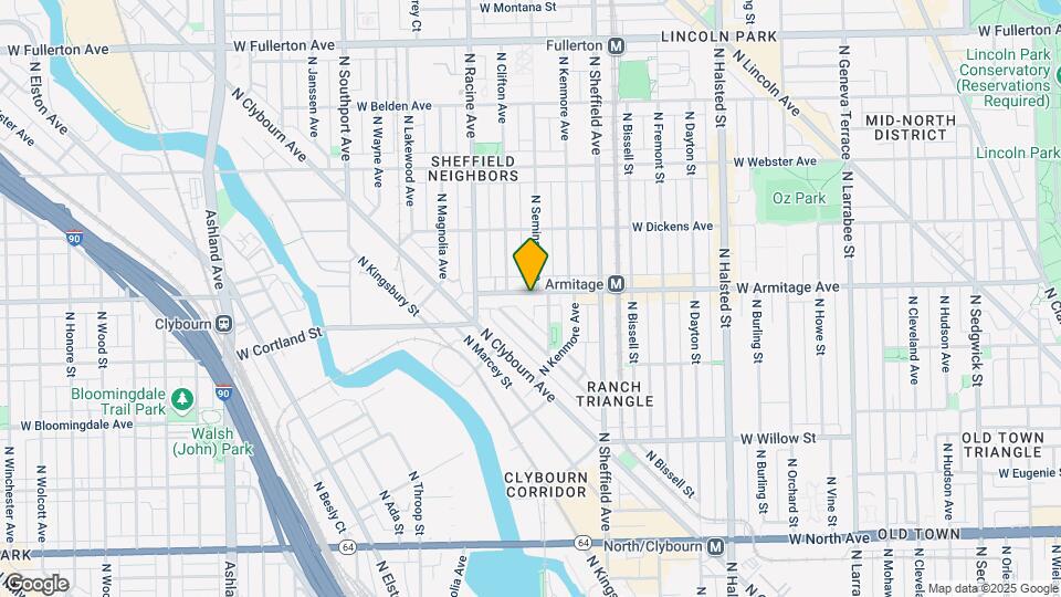 1113 W Armitage Ave-Unit -2nd floor office Map and Location Details