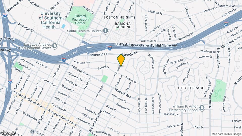 1134 N Evergreen Ave, Unit 1134 Map and Location Details