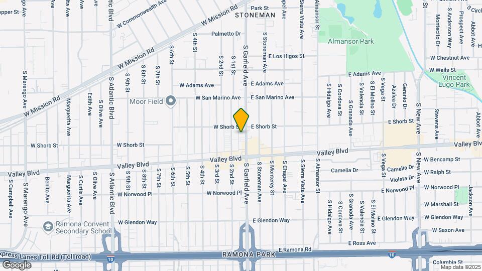 1215-1217 S Garfield Ave Map and Location Details