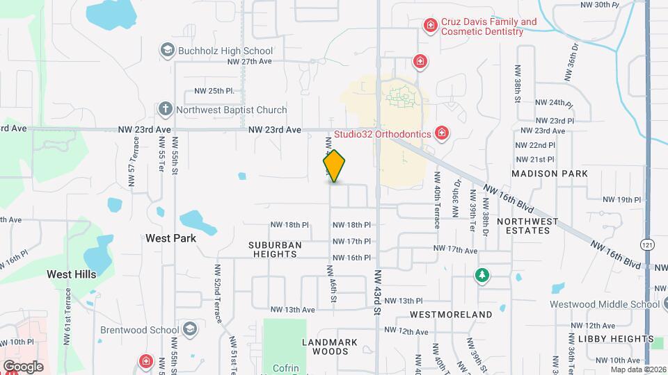 4521 NW 20th Pl Map and Location Details