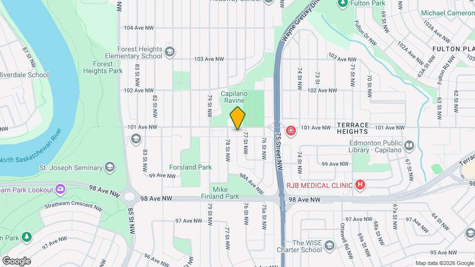 7713 101 Ave NW Map and Location Details
