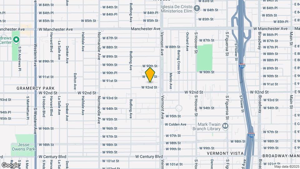 1037 W. 92nd St Map and Location Details