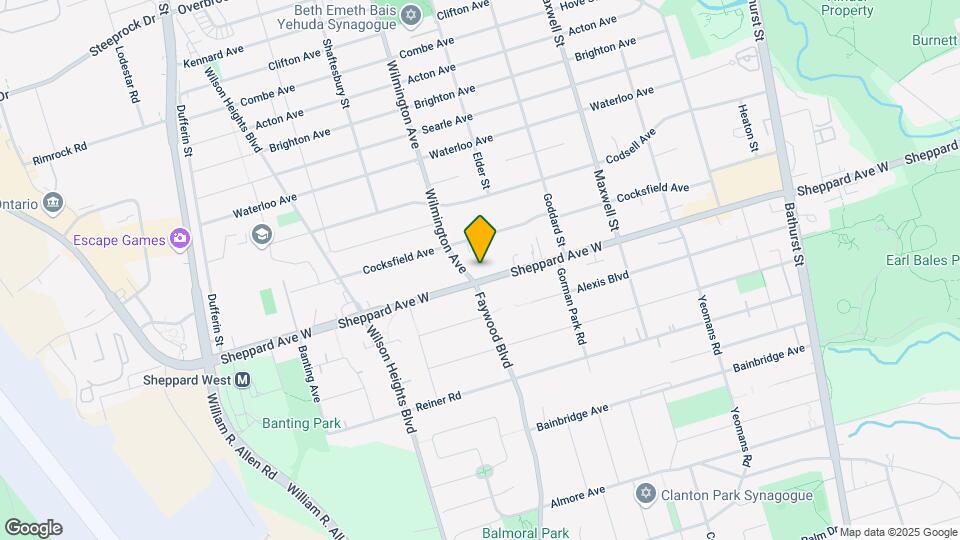 834 SHEPPARD Ave Map and Location Details