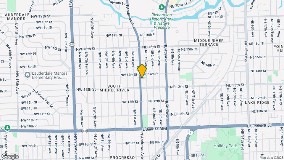 1328 N Andrews Ave Mapa y Detalles de la Ubicación