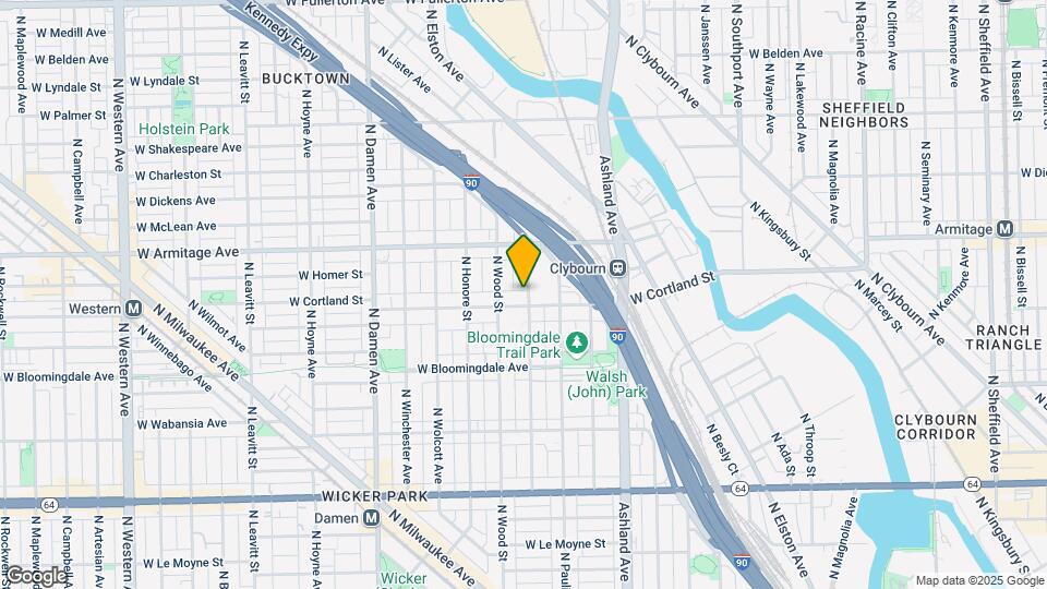 1906 N Hermitage Ave, Unit 1 R Map and Location Details