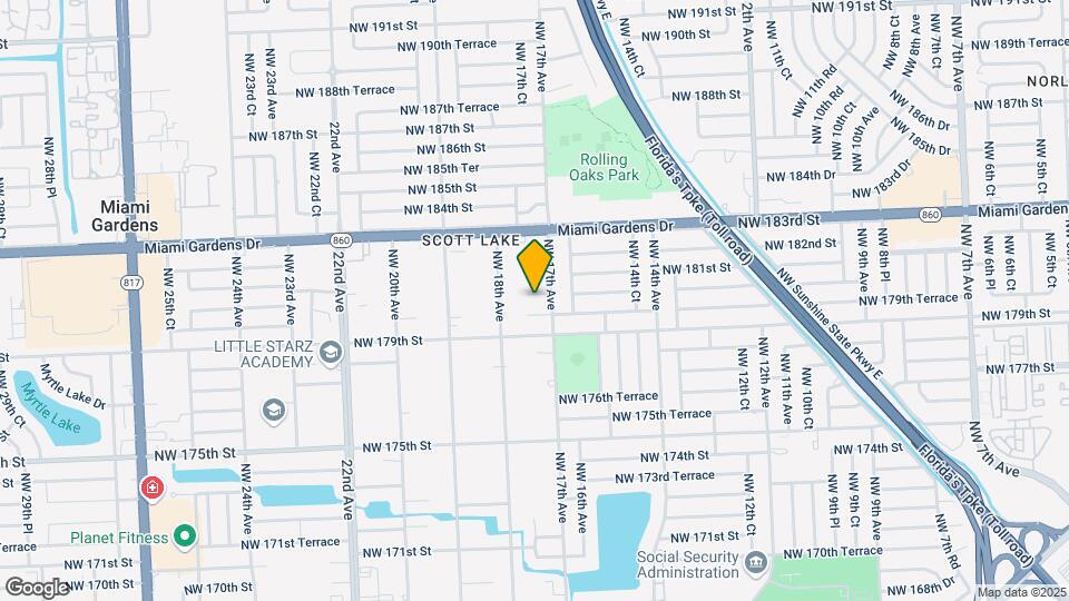 1720 NW 180th Terrace, Unit Back Map and Location Details