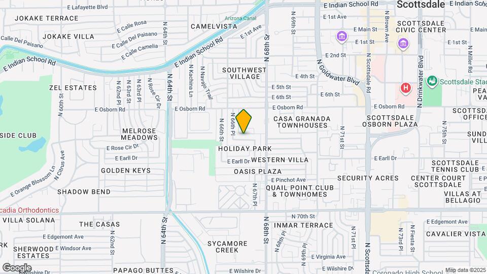 6708 E Monterey Way Map and Location Details