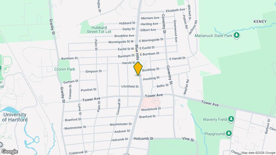 587 Blue Hills Ave Map and Location Details