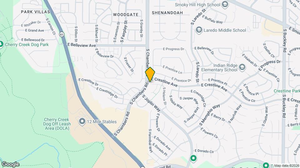 15407 E Crestline Pl Map and Location Details