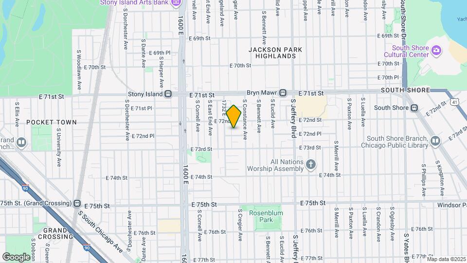 1752 E 72nd Pl Map and Location Details