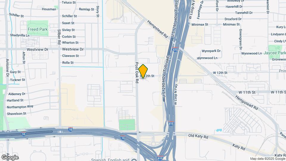 1268 N Post Oak Rd Map and Location Details
