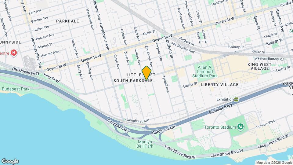 133 Cowan Ave, Unit Upper Map and Location Details