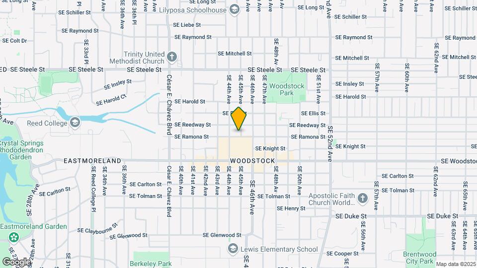 4427 SE Ramona St, Unit Lower Unit Map and Location Details