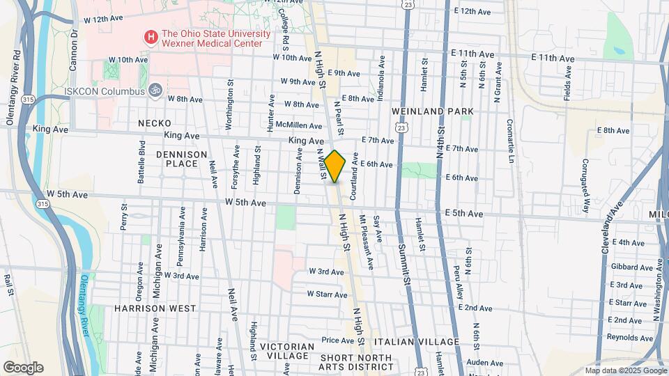 1257 1/2 N High St Mapa y Detalles de la Ubicación