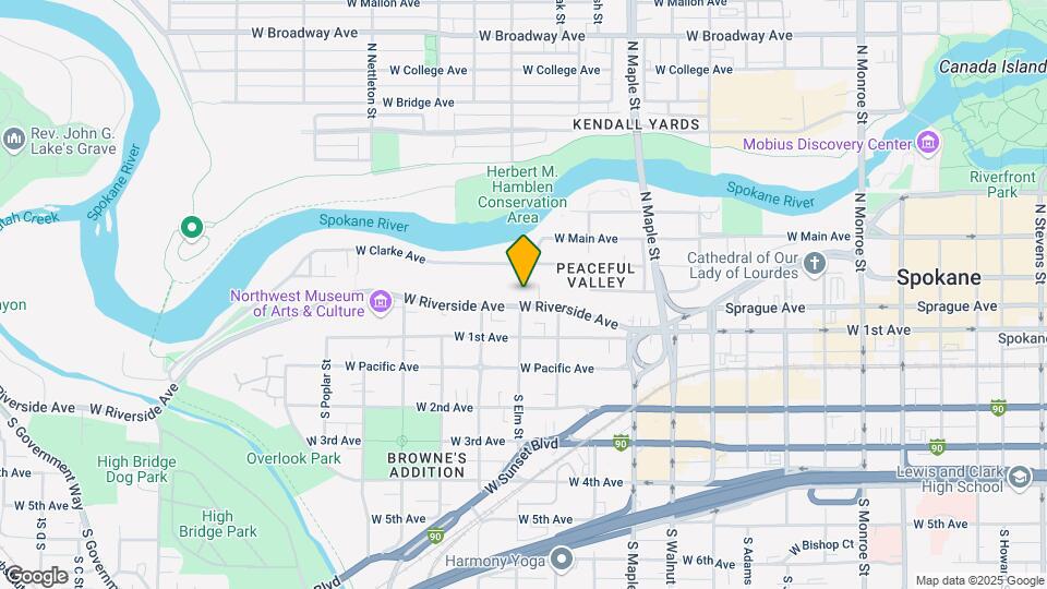 1828 W Riverside Ave Map and Location Details