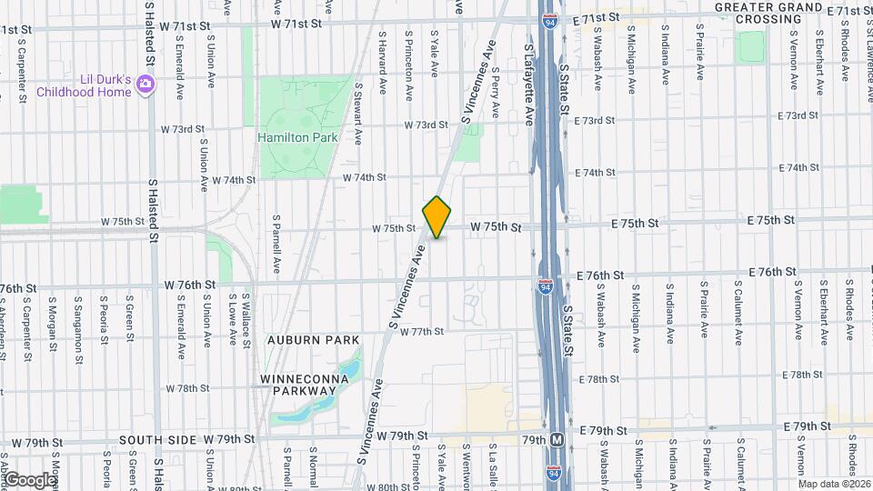 7521 S Yale Ave Map and Location Details