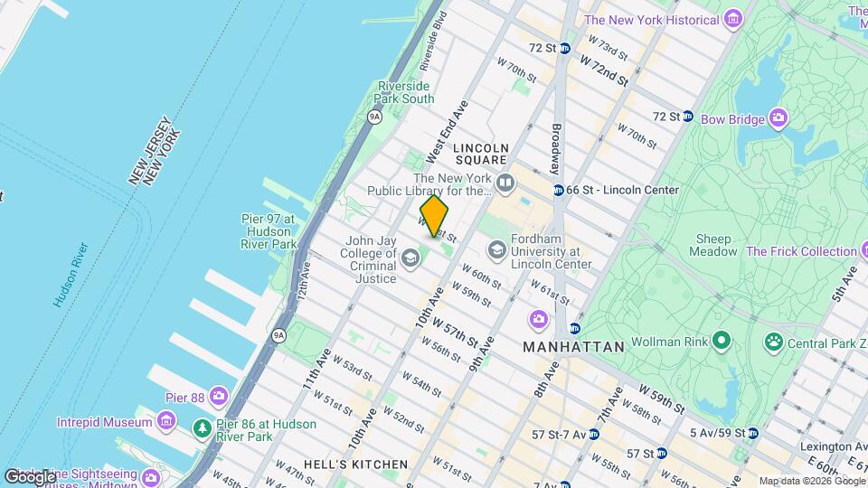 225 W 60th St, Unit 8D Map and Location Details