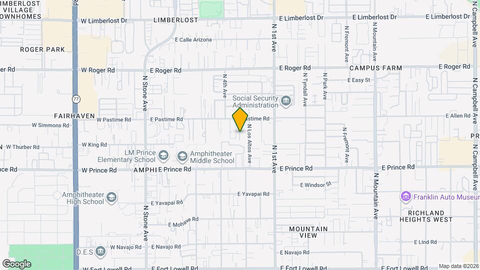 446 E Pastime Rd Map and Location Details