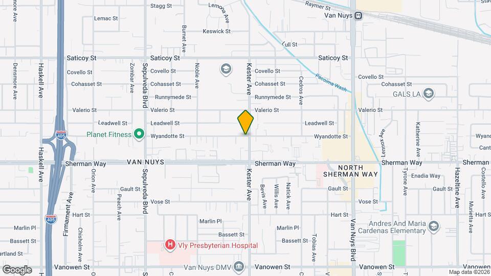 14900 Wyandotte St Mapa y Detalles de la Ubicación