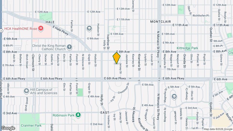 720 Ivy St Map and Location Details