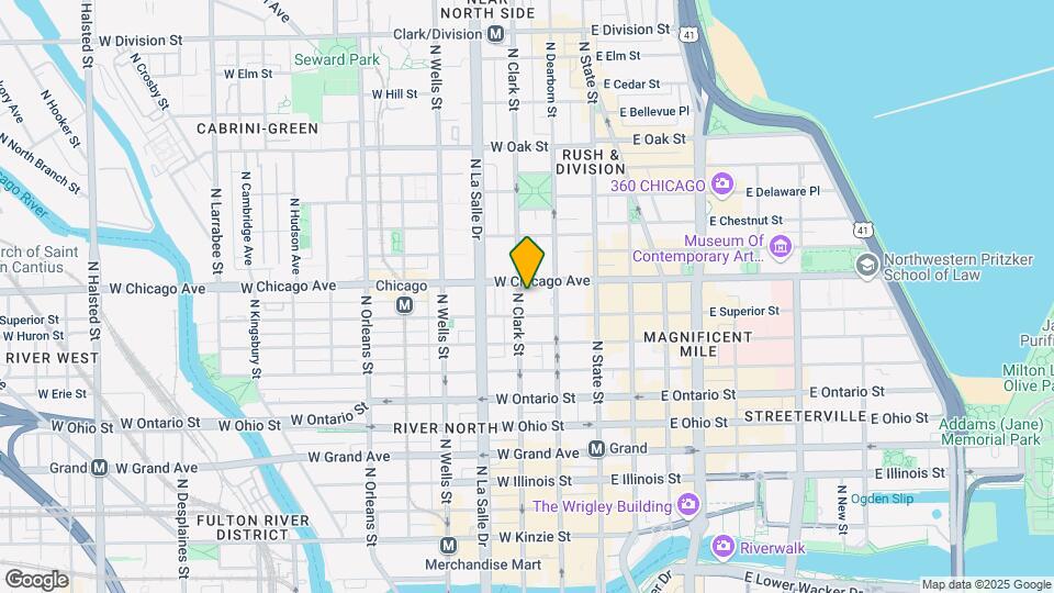 747 N Clark St Map and Location Details
