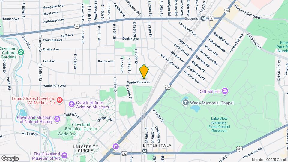 12101 Wade Park Ave Map and Location Details