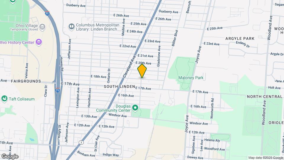 1319 E 18th Ave Map and Location Details