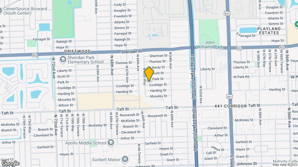 6551 Coolidge St Map and Location Details