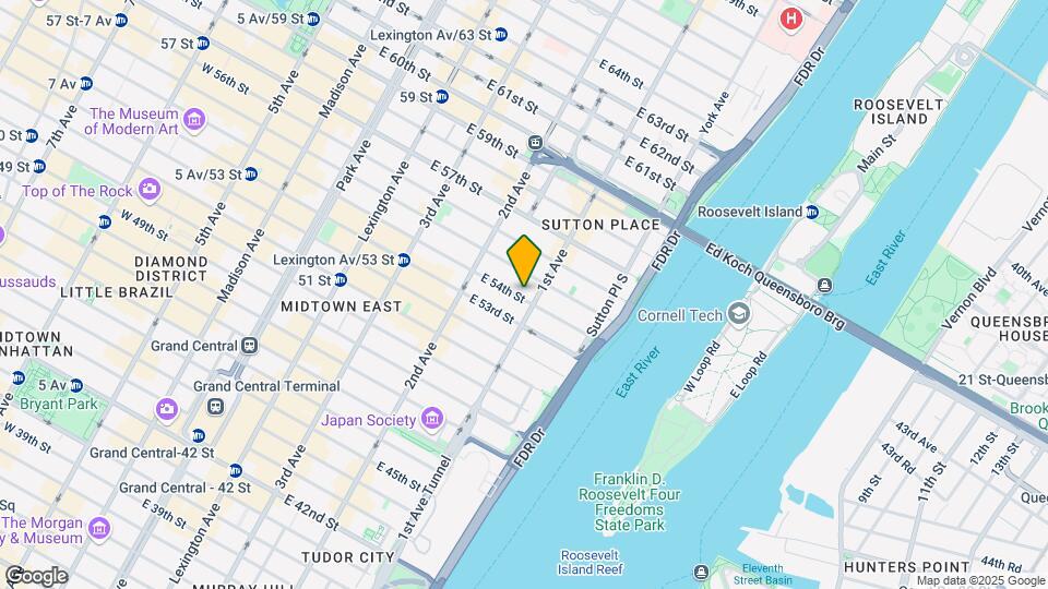 351 E 54th St Mapa y Detalles de la Ubicación