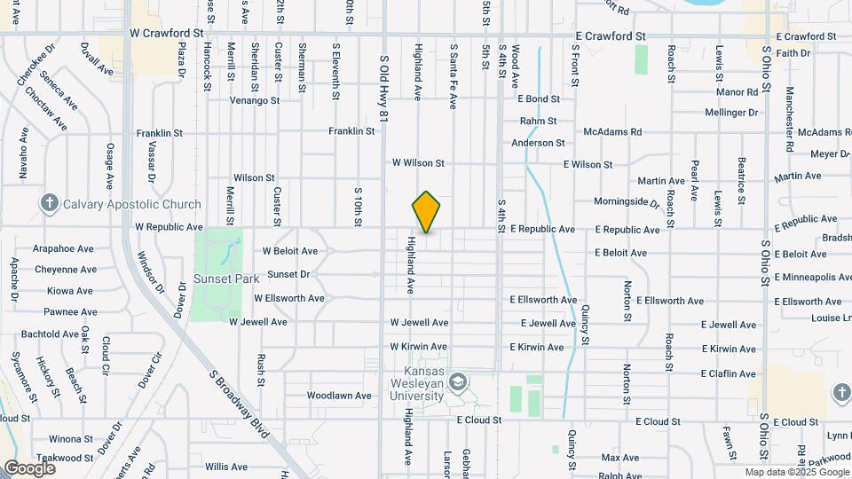 1009 Highland Ave Map and Location Details