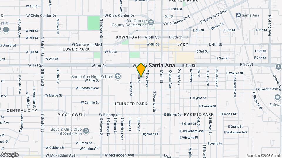 215 S Birch St Map and Location Details