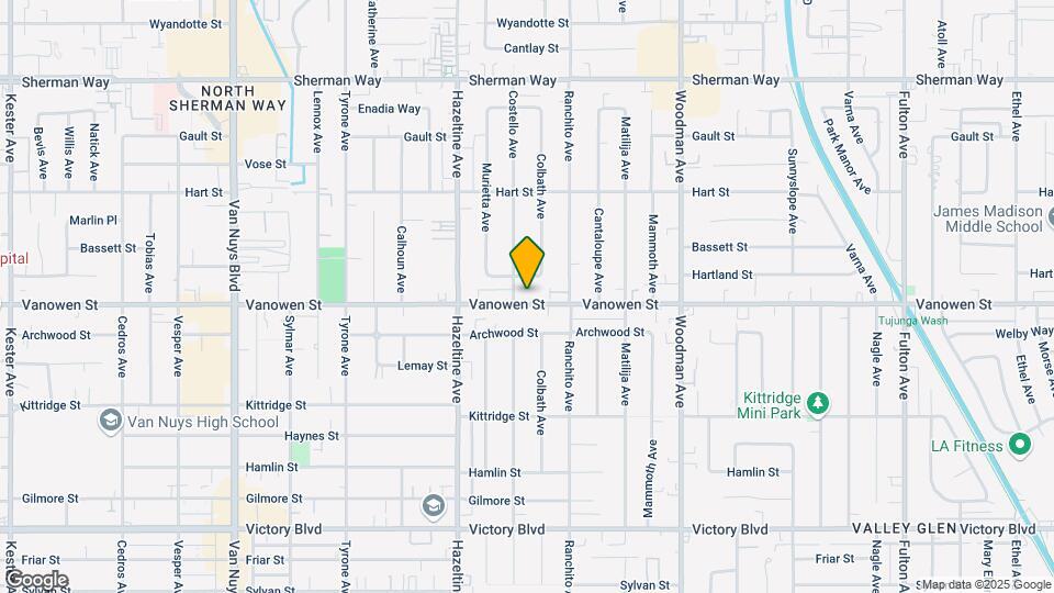 13949 Vanowen St, Unit 1 Map and Location Details