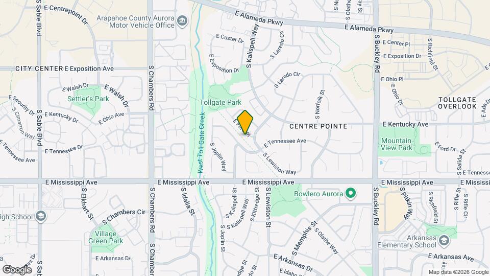 15950 E Ford Pl Map and Location Details