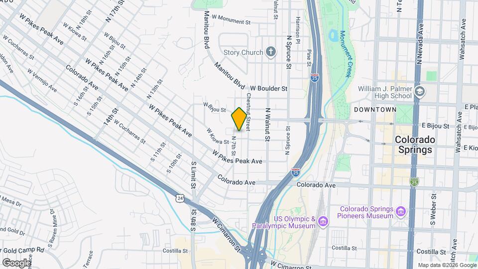 616 W Kiowa St Map and Location Details