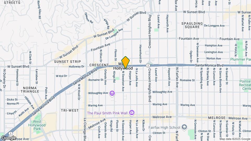 1040 N Sweetzer Ave-Unit -1040 1/2 Map and Location Details