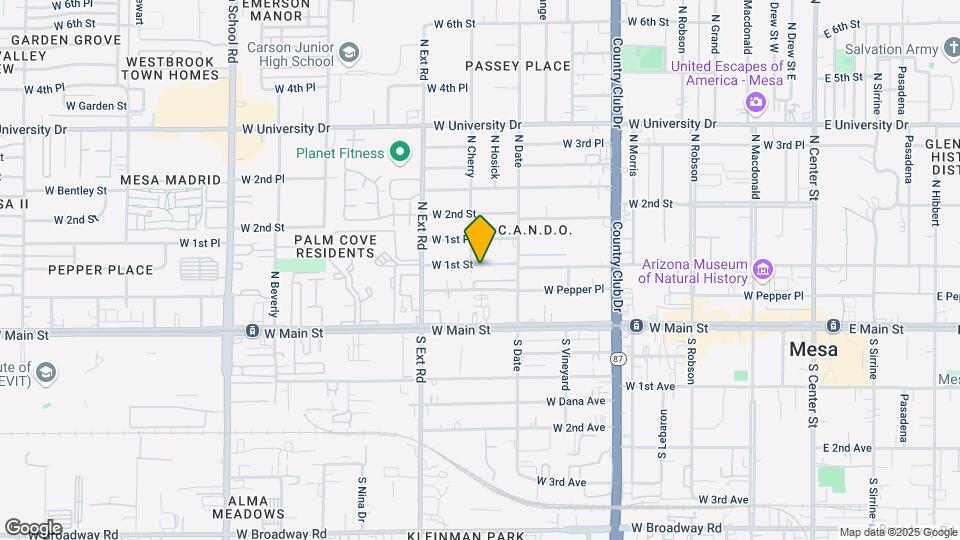 649 W 1st St Map and Location Details
