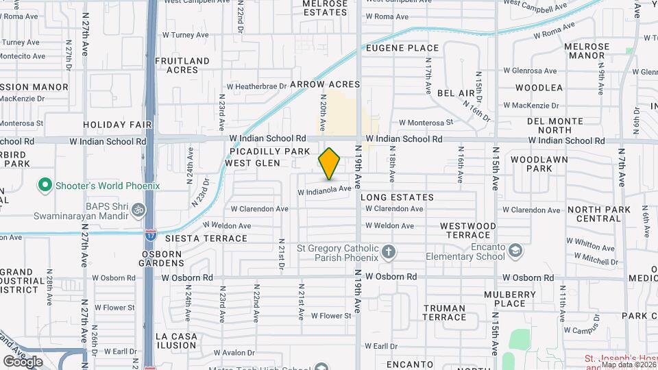 1942 W Indianola Ave Map and Location Details