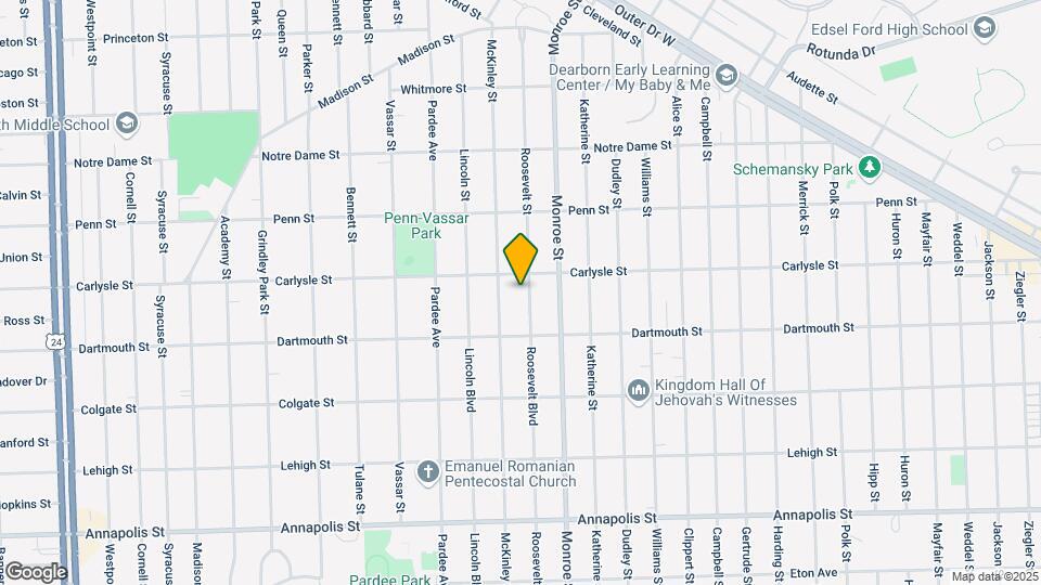 3734 Roosevelt St Map and Location Details