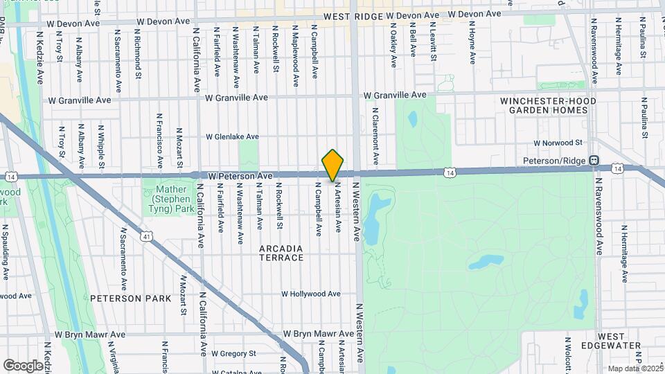 5944 N Artesian Ave Map and Location Details