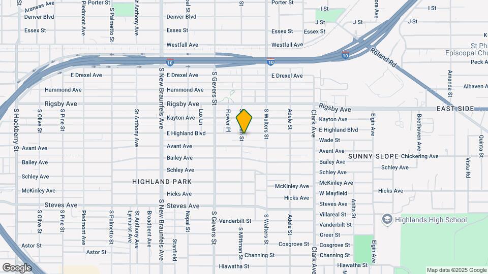 1402 E Highland Blvd Map and Location Details