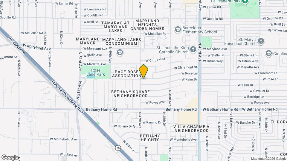 4627 W Rose Ln Map and Location Details