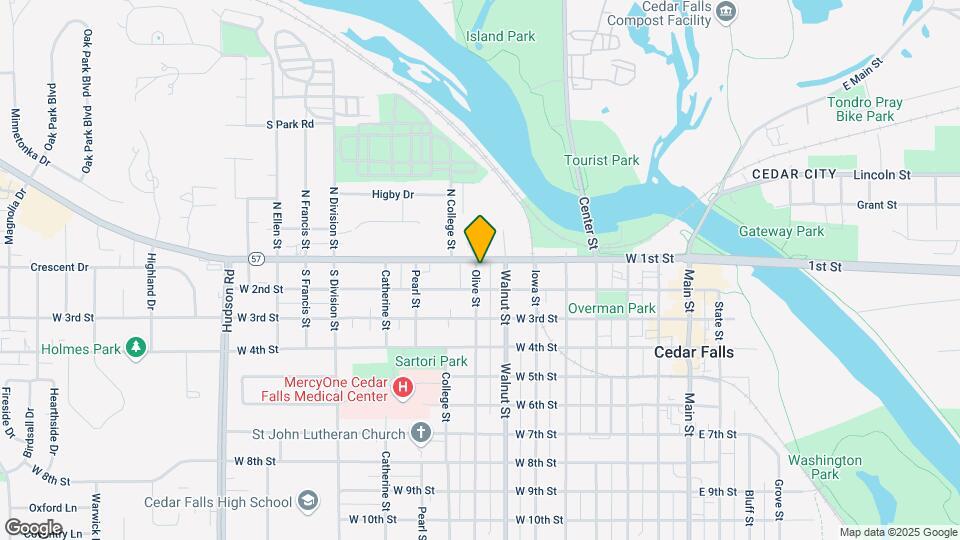 724 W 1st St Map and Location Details