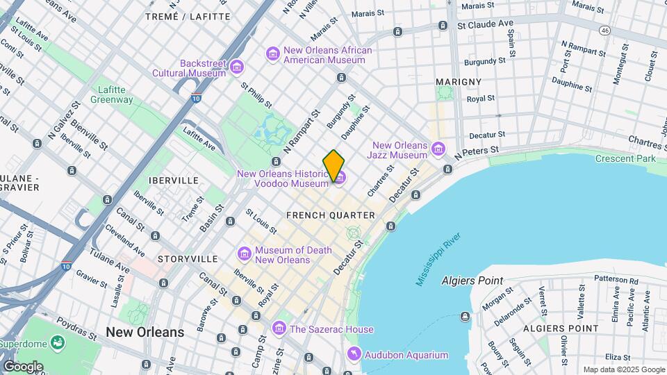 834 Bourbon St Mapa y Detalles de la Ubicación
